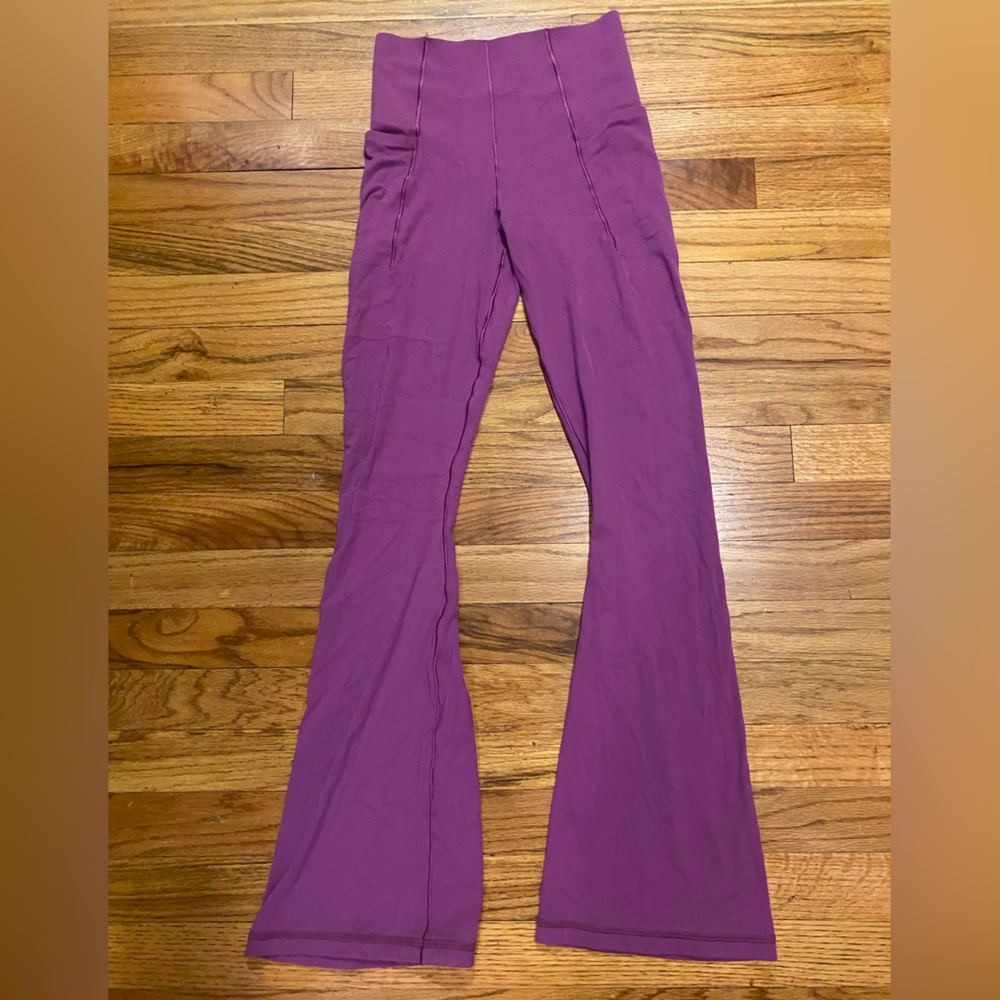 Purple flare leggings